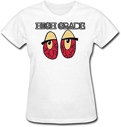 SHUNLI Women's High Grade Drugs Means Bad Blood Shot Eyes T-shirt XL White