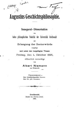 Augustins Geschichtsphilosophie (German Edition)