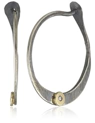Melissa Joy Manning "Tiny Constellations" Mixed Metal Medium with Single Diamond Hoop Earrings