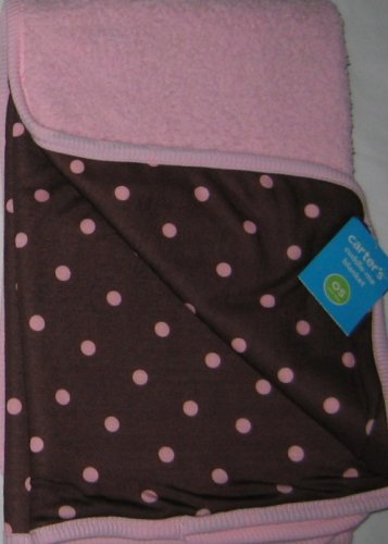 Carter's Cuddle-Me Baby Blanket Pink Brown Polka Dots product image