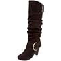 Naughty Monkey Women's D Ring Suede Boot,Chocolate,8.5 M US