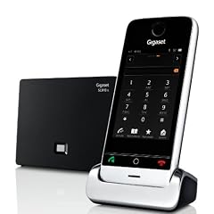 Gigaset SL910A DECT Schnurlosteleon (8.13 cm (3.2 Zoll) Touchscreen, Bluetooth, Mini-USB, Anrufbeantworter, Freisprechfunktion) metall/pianoschwarz
