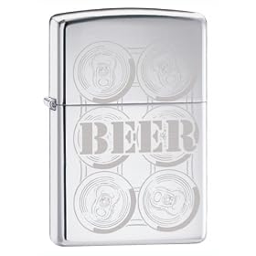 Zippo Beer 6 pack Engraved Pocket Lighter