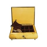 Bubinga and Walnut Burl Veneer Musical Jewelry Box