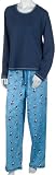 No Nonsense Women's Long Sleeve Top and Penguin Party Long Pant Sleepwear Set