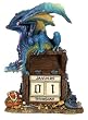 Calendar - Blue Dragon Figurine - Cold Cast Resin - 6.75'' Height
