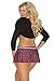 Plus Size School Girl Mini Skirt Costume Red Plaid Tartan w/Collar & Tie Cosplay