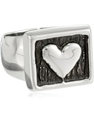 Zina Sterling Silver Framed Heart Ring, Size 7