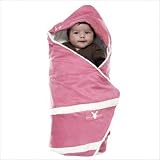 Wallaboo Hooded Baby Blanket - Pink