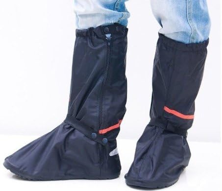 Men and Women Black Flattie Rain Shoe Covers with Oxford Fabric Material (M:43-44;L:31.5CM)