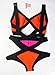 Meilun Women's Rayon Colorblock Bandage Swimsuit One Piece Bikini