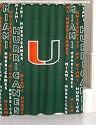 Miami Hurricanes Bathroom Shower Curtain NCAA College Athletics