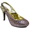 Gold Glitter Party Platform Prom Sandals