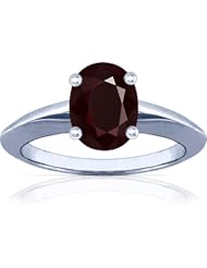 Platinum Oval Cut Ruby Solitaire Ring