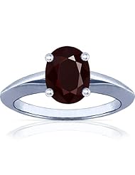 14K White Gold Oval Cut Ruby Solitaire Ring