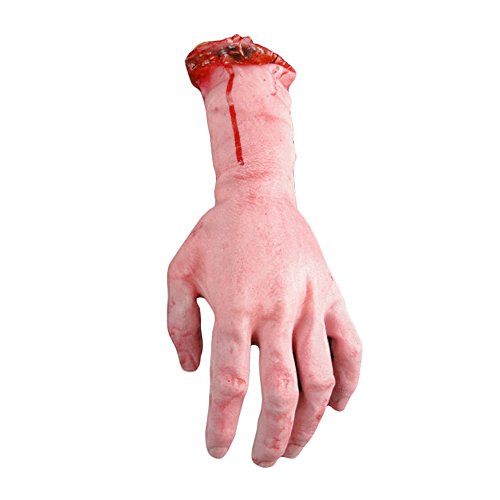 HOAEY Severed Cut Off Fake Bloody Hand Latex Arm Hand Halloween Prop (Random delivery)