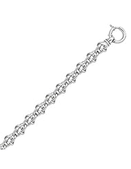14K Sterling Silver Knot Chain Rhodium Plated Bracelet