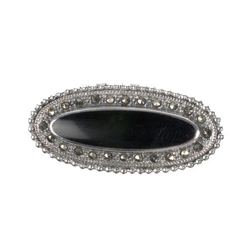 Childrens Toyshop  Jewelry : STERLING SILVER BROOCH 20X42mm - Marcasite