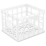 Sterilite 16928006 Storage Crate, White, 6-Pack