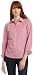 Izod Womens Long Sleeve Stripe Button Down Shirt, Pink Sheen, Large