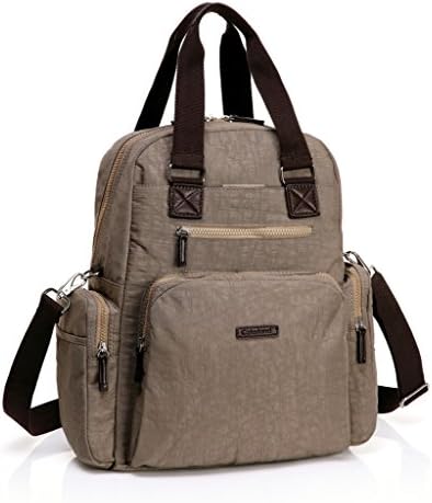 Lazababy Large Satchel Diaper Backpack Cross Body Totes Bag For Baby Khaki