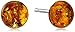 Sterling Silver Honey Amber Stud Earrings