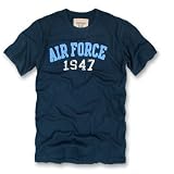 Vintage Wash Military Air Force 1947 Navy T-Shirt Slim Fit