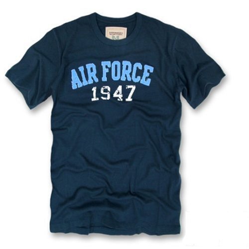 Vintage Wash Military Air Force 1947 Navy T-Shirt Slim Fit