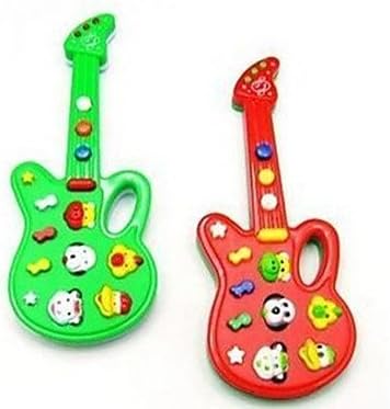 TY Electric Mini Musical Guitar with 12 Tunes(Powered by 2AA,Assorted Colors) , Red