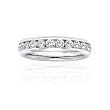 14K White Gold 1 ct. Round Brilliant Cut Diamond Precision Set Band