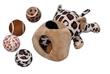 Europet Bernina 309-236932 Interaktiv Hundespielzeug Giraffe 25 cm + 4x Ball 6.5 cm