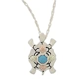 Black Hills Gold Sterling Silver Antiqued Turquoise Turtle Pendant