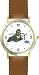 Walrus Ice Fishing Cartoon - JP Animal - WATCHBUDDY® DELUXE TWO-TONE THEME WATCH - Arabic Numbers - Brown Leather Strap-Size-Women's Size-Small