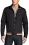 Ben Sherman Men's Trophy Bomber With Tipping,Black,Medium