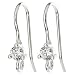 2 pcs .925 Sterling Silver Ear Cz Crytal Wire Earwires French Hook/Findings/Bright