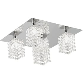 Eglo 85336A Pyton 5 Light Ceiling Light Fixture, Chrome/Crystal