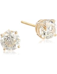 IGI Certified 14k Gold Round Diamond Stud Earrings (2 cttw, H-I Color, SI2-I1 Clarity)