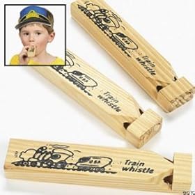  Wooden Train Whistles (1 dz)