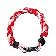 Phiten Titanium Tornado Bracelets - Red & White Medium (Japanese Design)