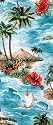 Red Hibiscus Island Boy's Hawaiian Aloha Shirt in Teal