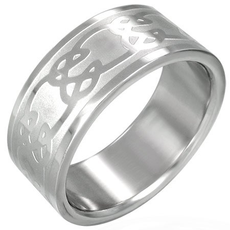 Deals Stainless Steel Celtic Knot Ring, Men's Ring Size 9