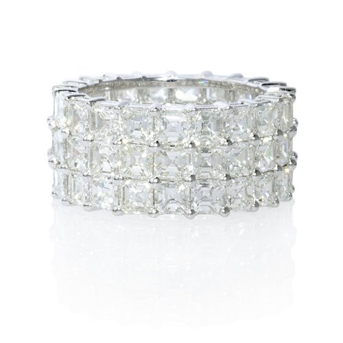 Diamond 18k White Gold Eternity Wedding Band 