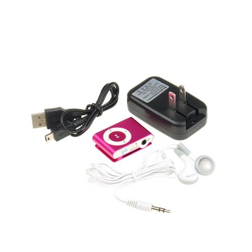 BestDealUSA Cute Mini Clip-on USB MP3 Music Player Support 8GB Micro SD/TF Card w/ Earphone