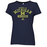 adidas Michigan Wolverines Ladies Navy Blue Property Of T-shirt