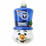 NFL Tennessee Titans Blown Glass Top Hat Snowman Ornament