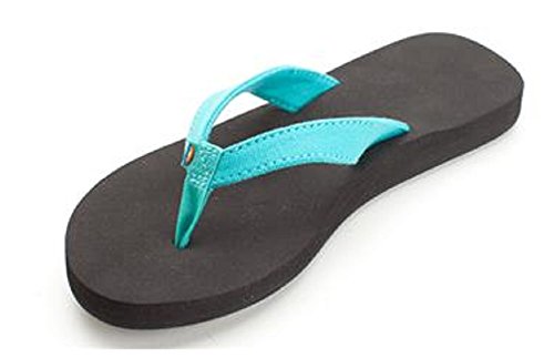 Rainbow Sandals Women's The Bella Soft Top Teal Tapered Canvas Strap