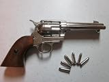 Denix 1873 Nickel Peacemaker Non-firing Replica Gun w/ Replica Bullets