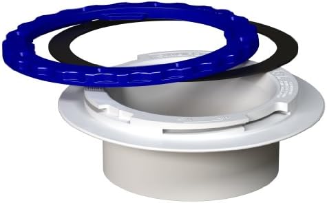Culwell P4 Premium Property Saving Toilet Flange with PVC Surface Seal Glue-in and White/Blue Ring, 4-Inch