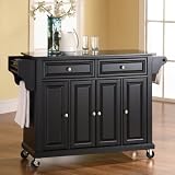 Crosley Furniture KF30004EBK Solid Black Granite Top Island