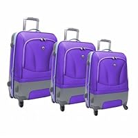 Excalibur 3 Piece Expandable Luggage Set Color: Plum